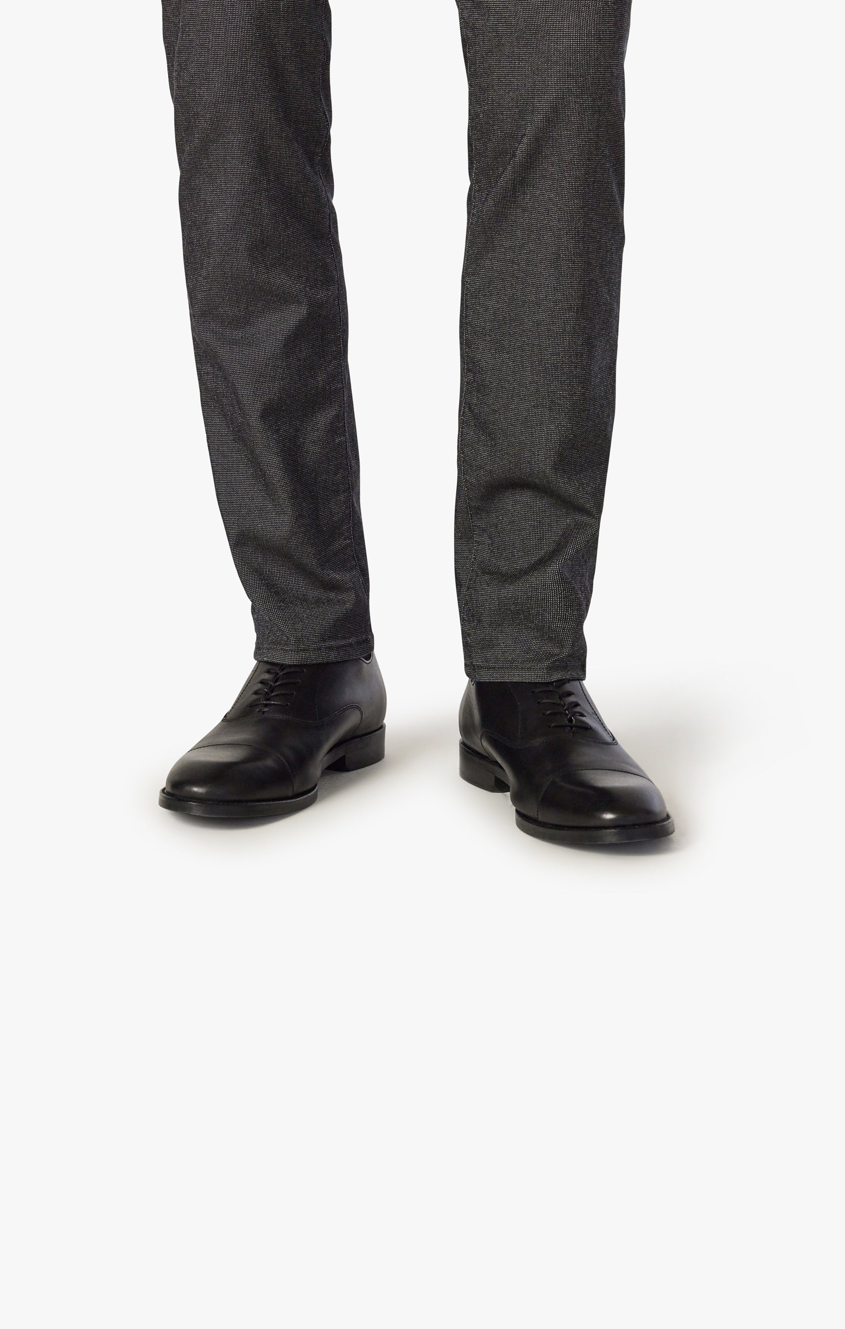 Charisma Relaxed Straight Leg Pants In Black Mini Herringbone Image 6