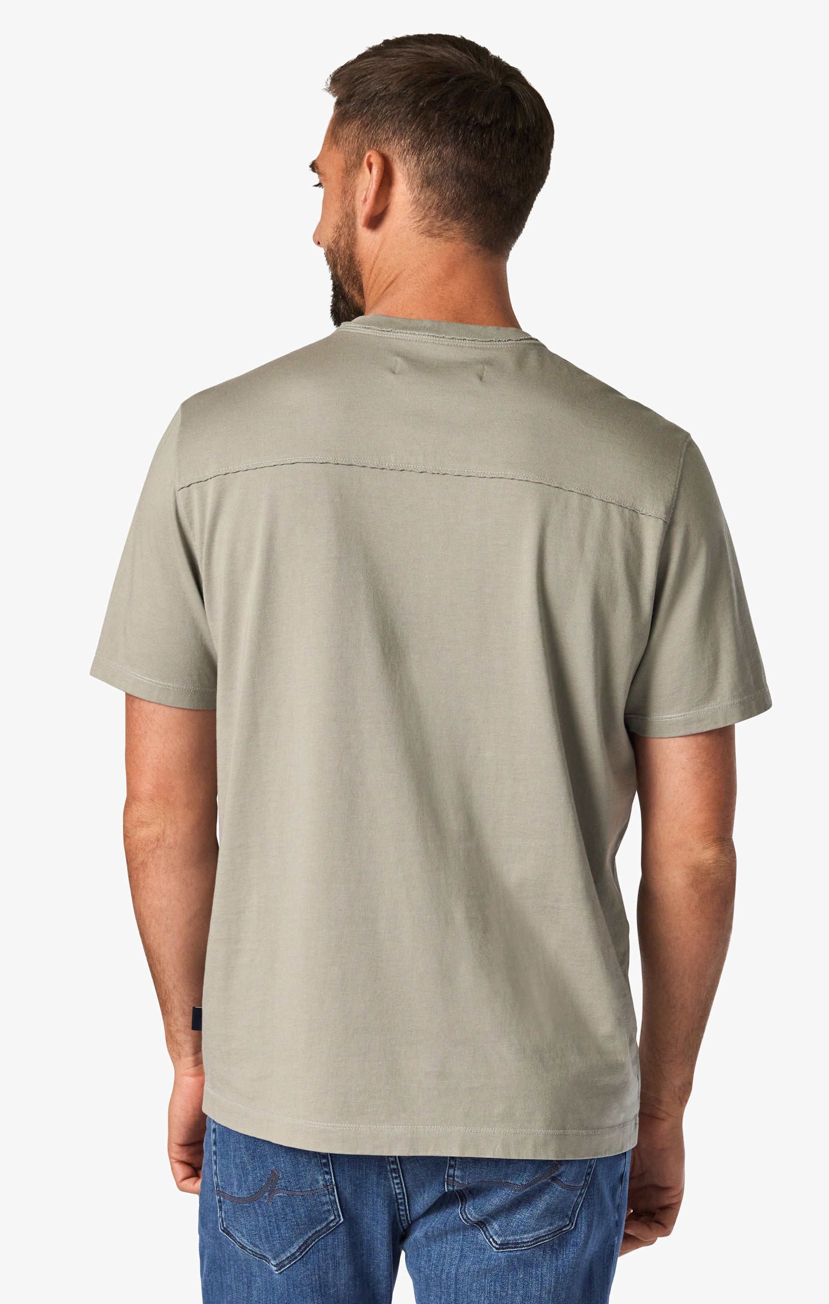 Deconstructed V-Neck T-Shirt in White Dove Image 3