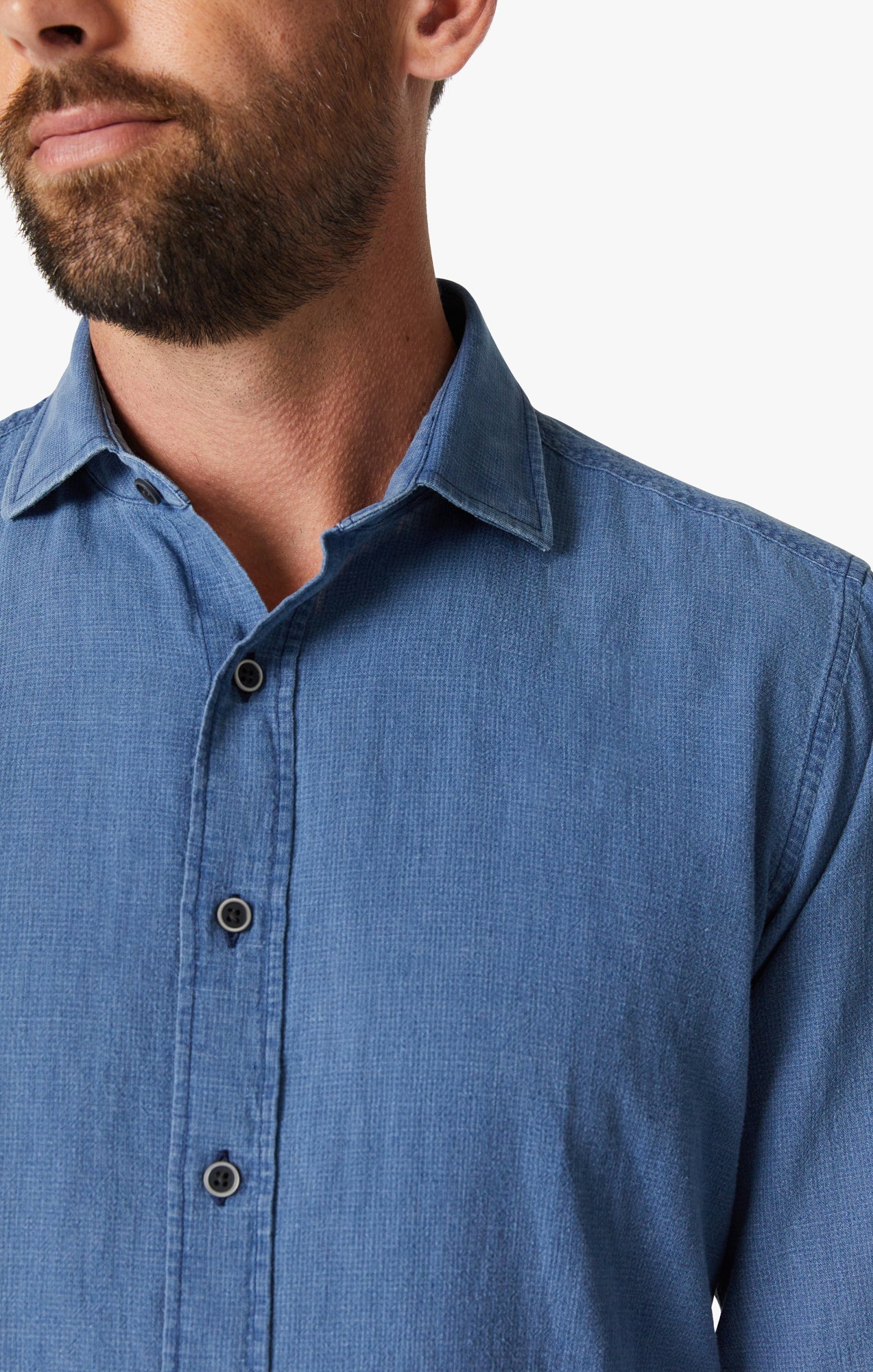 Mini Check Shirt in Indigo Image 7
