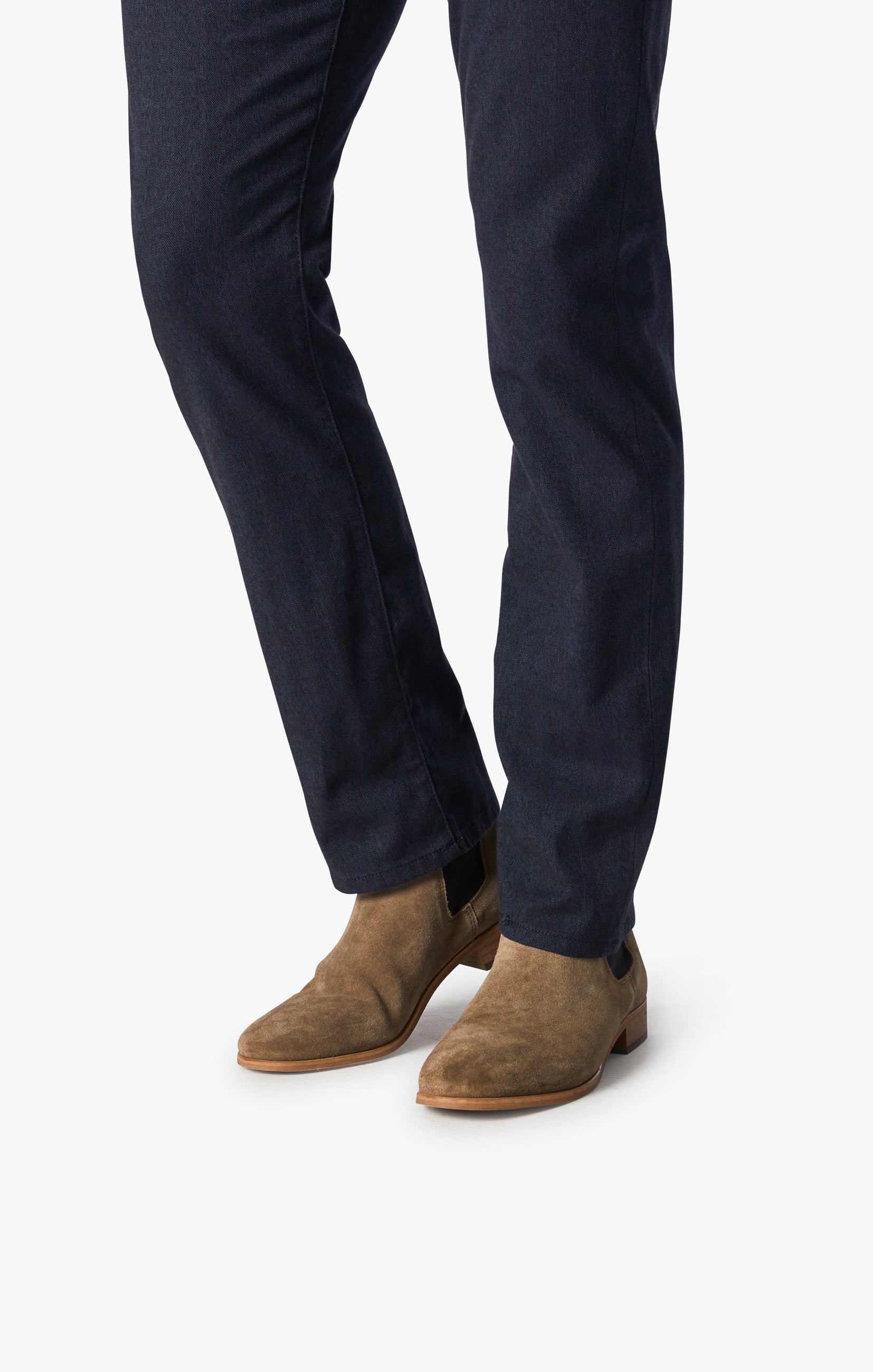 Charisma Relaxed Straight Leg Pants In Navy Herringbone Image 6