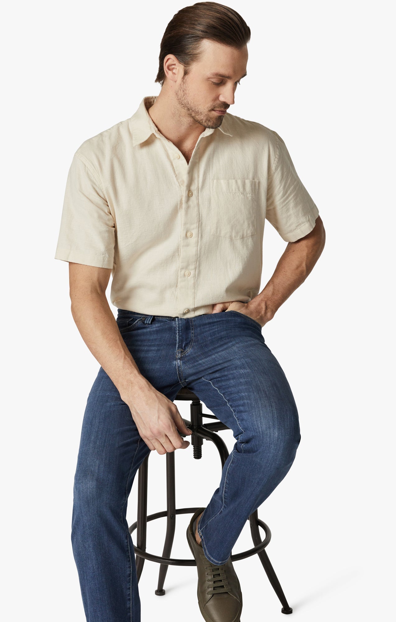 Charisma Relaxed Straight Leg Jeans In Mid Brushed Refined Image 6