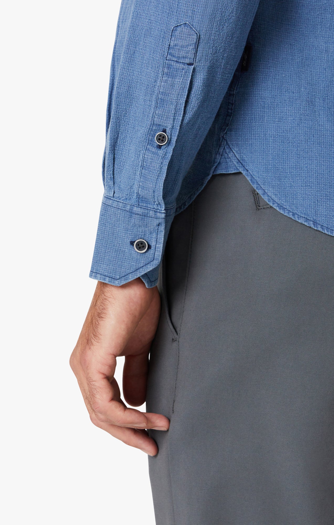 Mini Check Shirt in Indigo Image 6