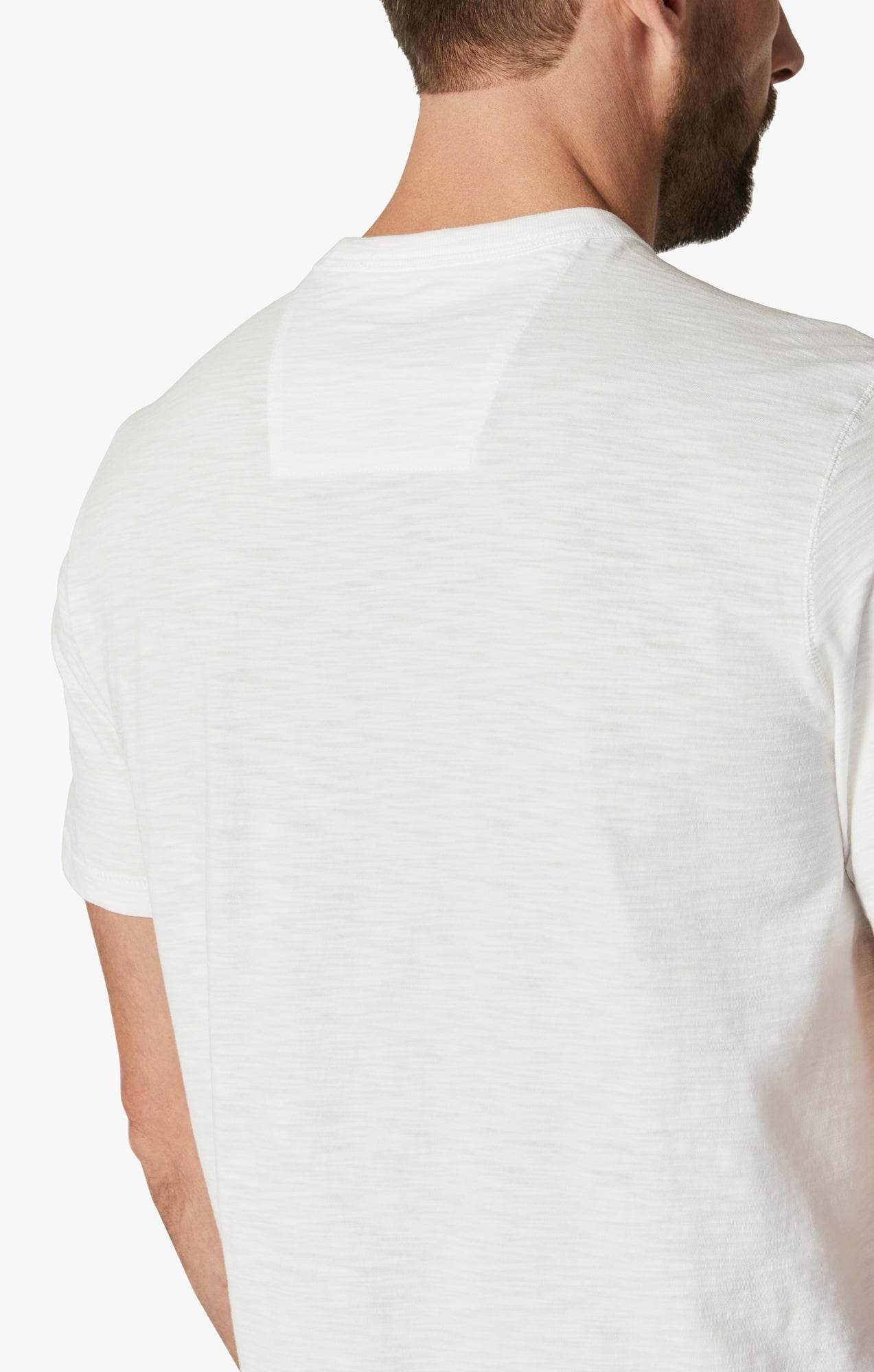 Slub Crew Neck T-Shirt in White Image 5