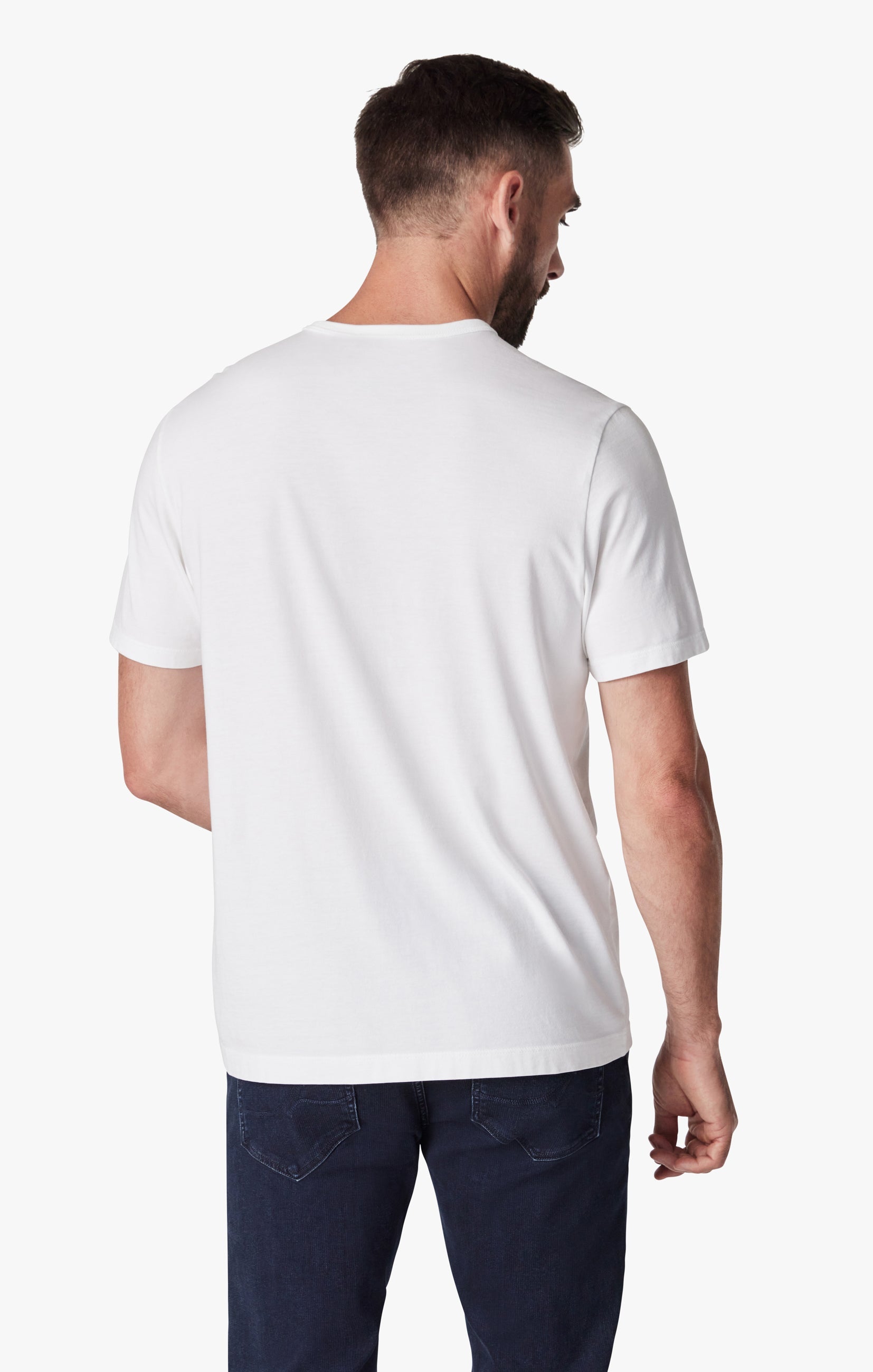 Basic Crew Neck T-Shirt in White Image 2