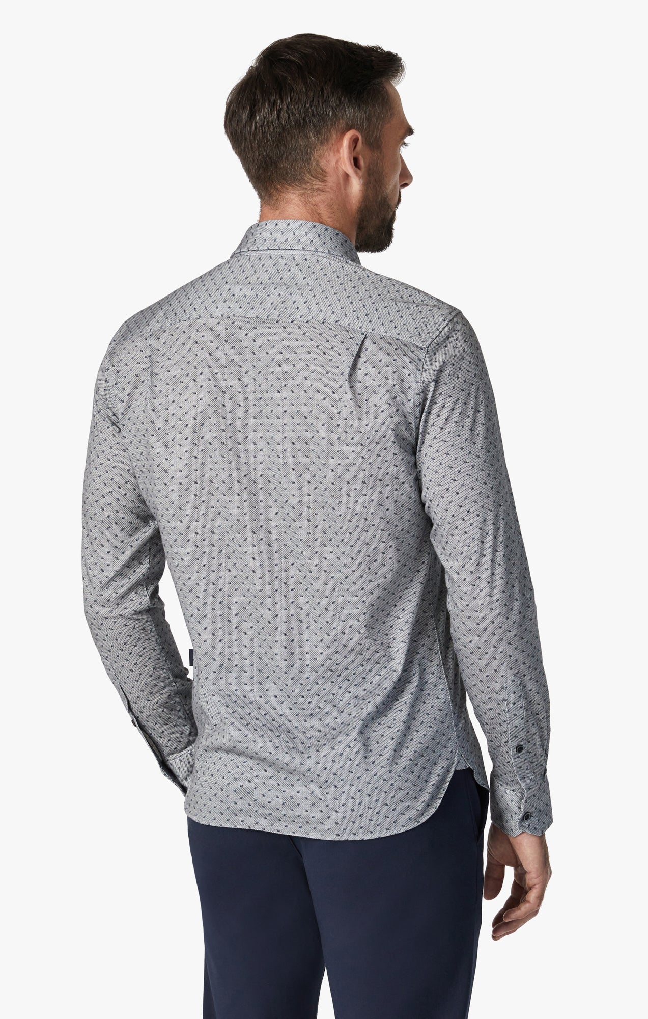 Leaf Design Shirt In Grey Melange Image 4