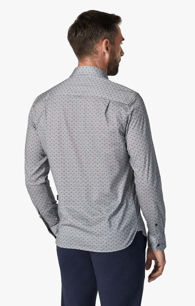 Leaf Design Shirt Grey Melange