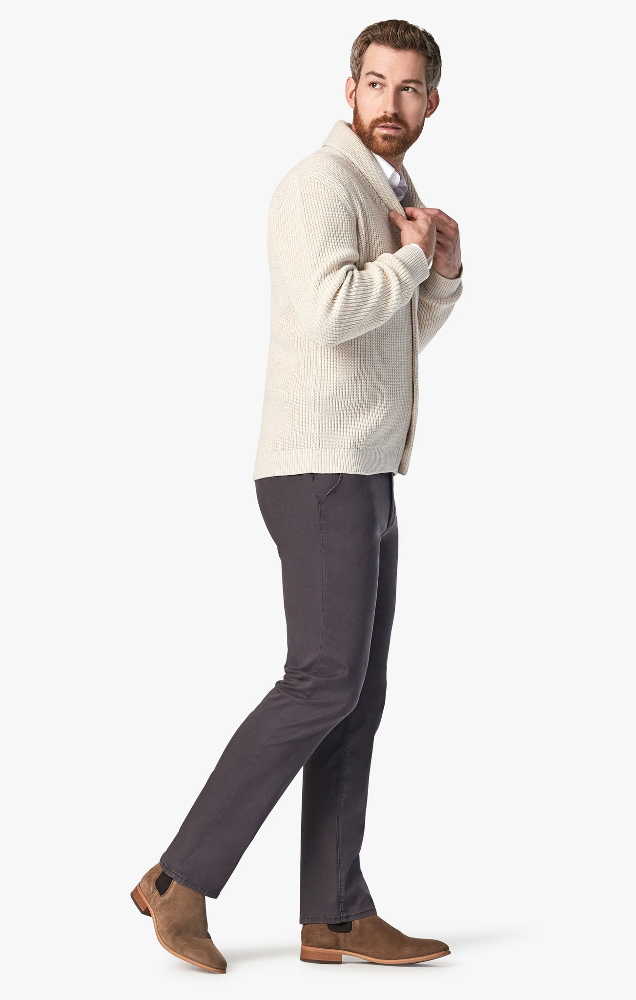 Charisma Relaxed Straight Chino In Anthracite Twill