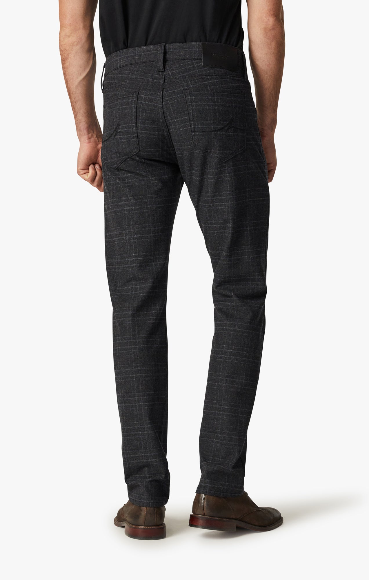 Courage Straight Leg Pants In Grey Checked Image 4