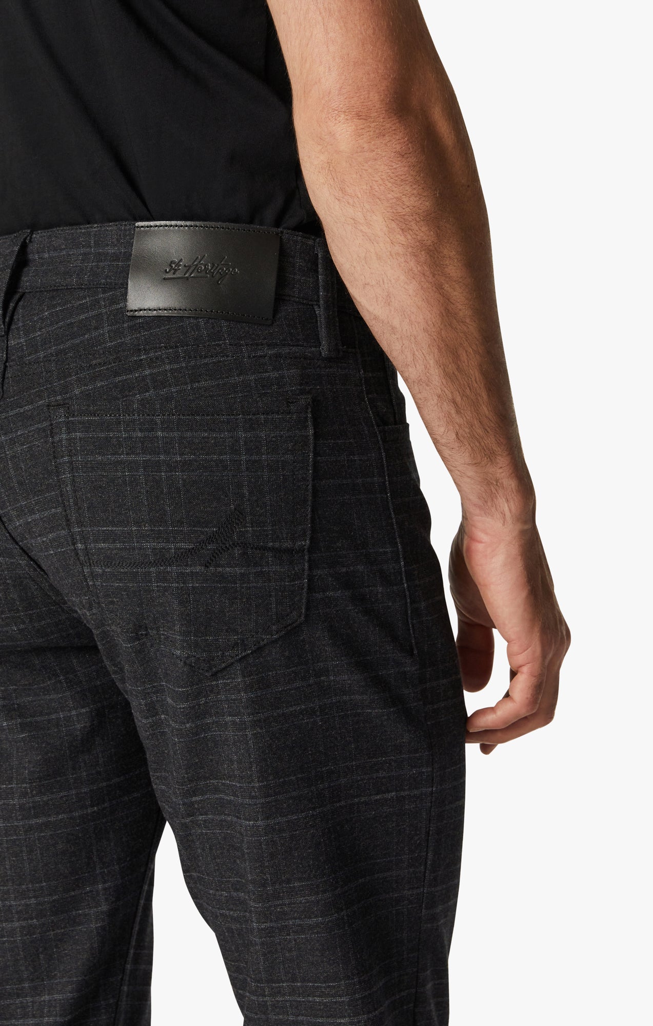 Courage Straight Leg Pants In Grey Checked Image 5