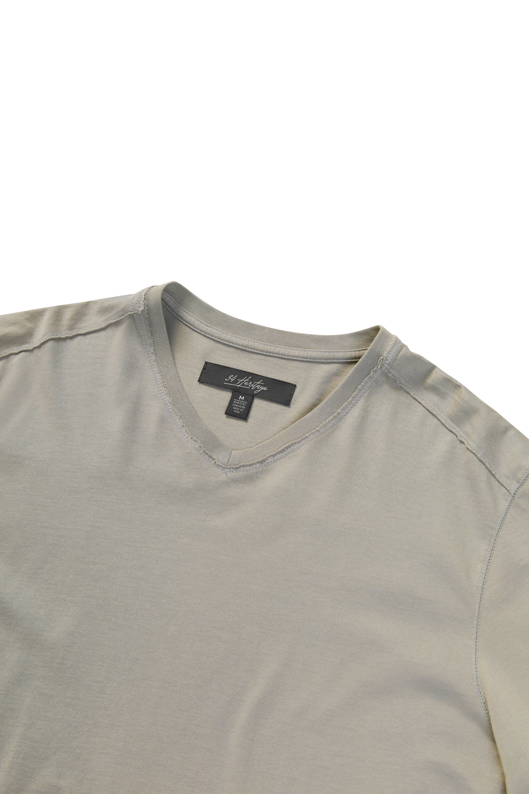 Deconstructed V-Neck T-Shirt in White Dove Image 8