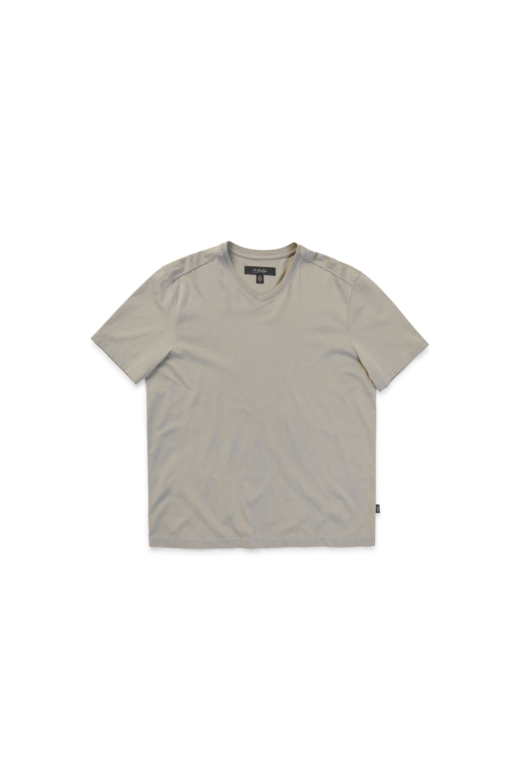 Deconstructed V-Neck T-Shirt in White Dove Image 8
