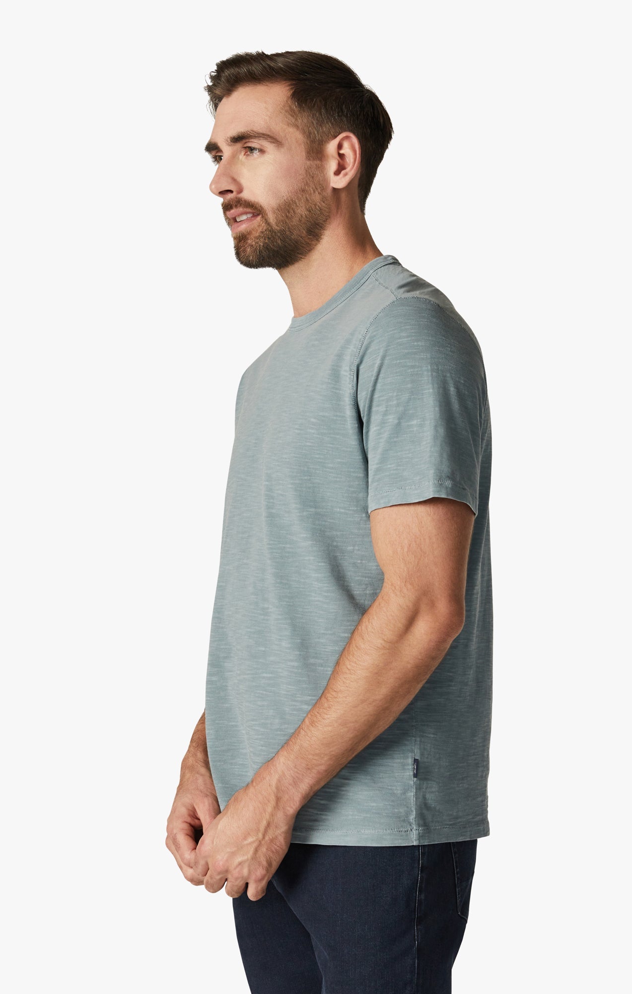 Slub Crew Neck T-Shirt in Citadel