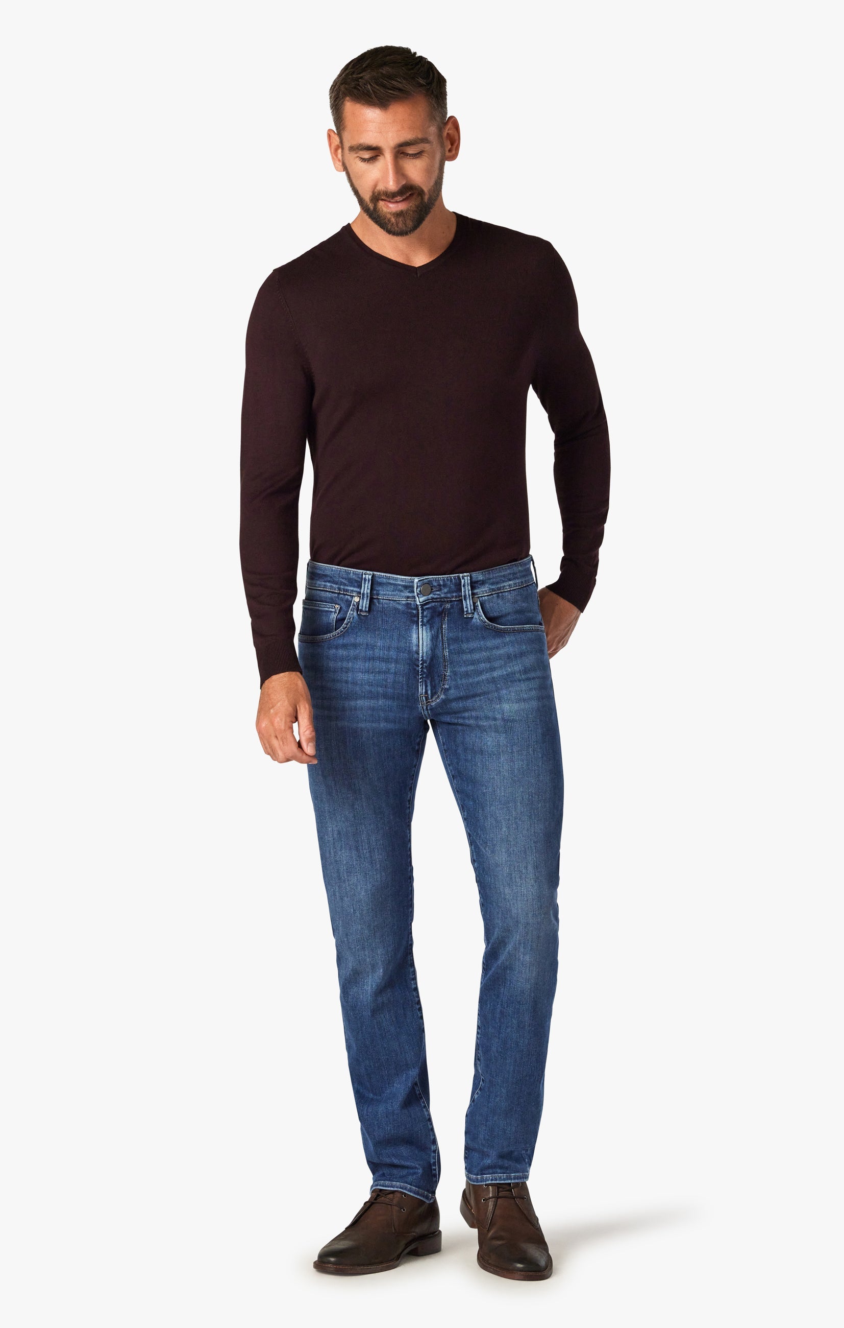 Cool Tapered Leg Jeans In Mid Brushed Refined Image 2